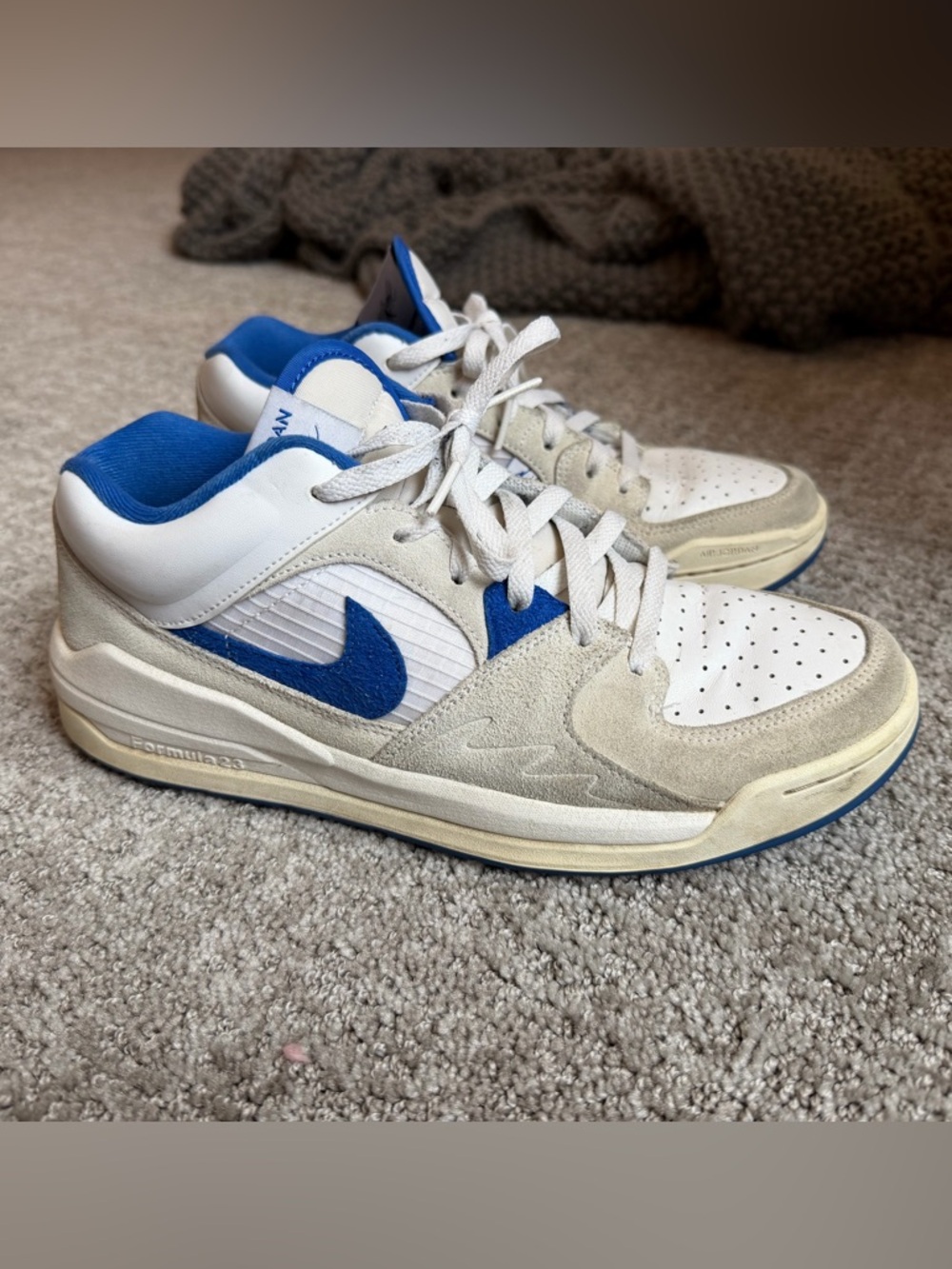 Nike Jordan Stadium 90 Sneakers in White and Blue